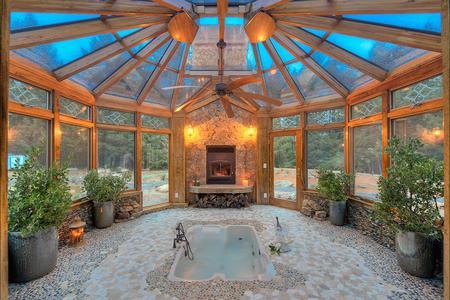 Wood Interior Glass Ceiling Conservatory