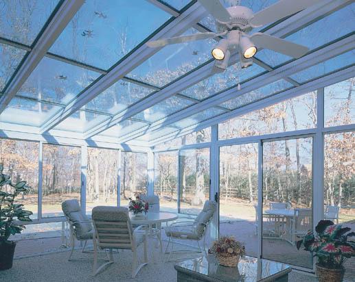 Glass Ceiling Straight Eave Sunroom